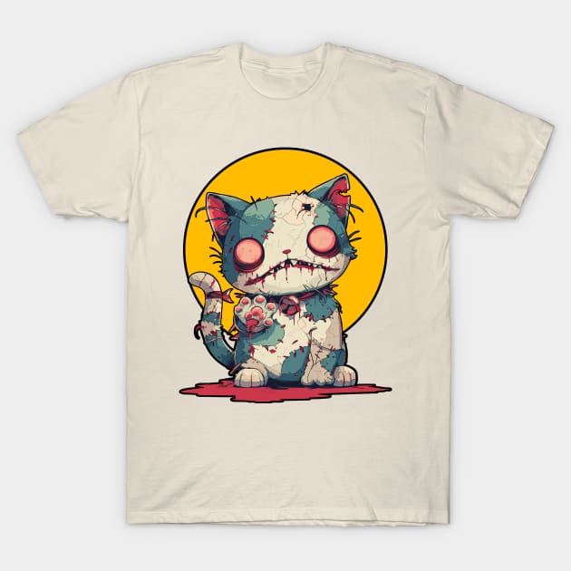 Zombie Cat (ゾンビキャット) T-Shirt by Rowdy Designs